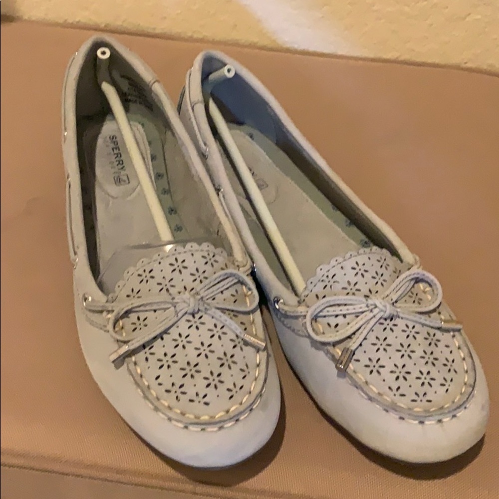 Sperry Top-Sider Isla Grey Leather Flats